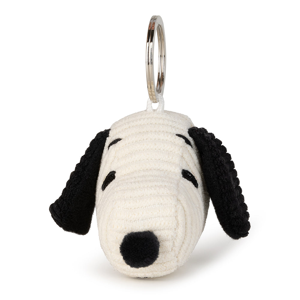 Peanuts Snoopy Head Corduroy Cream keychain 4.5cm