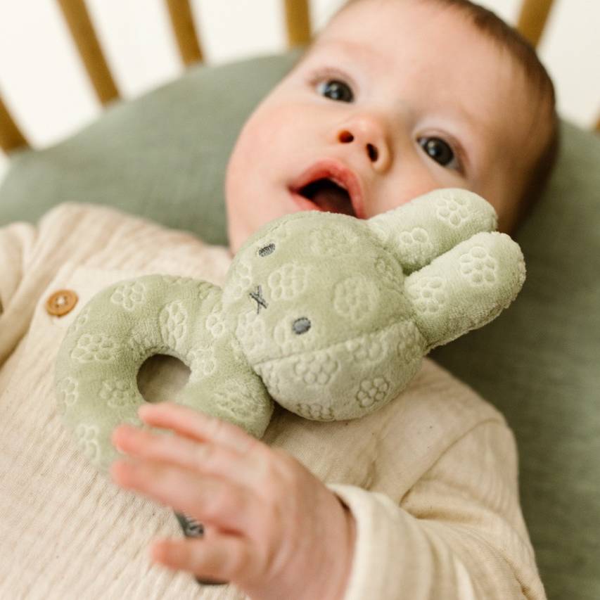 Miffy Rattle Green Flower