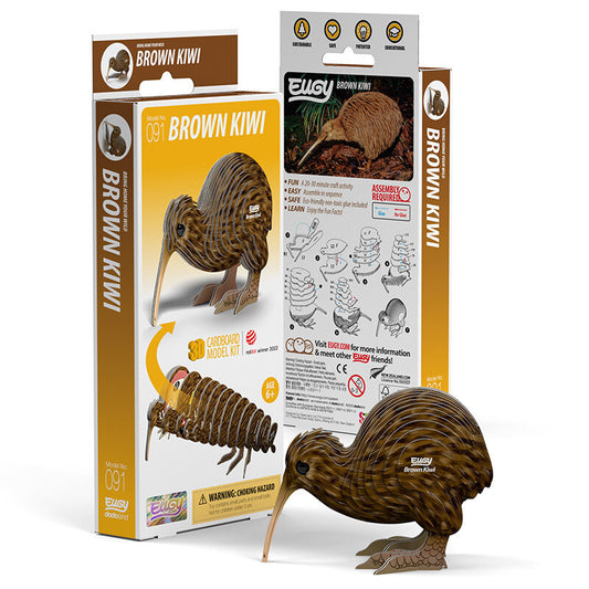 Eugy Dodoland Bird Brown Kiwi 3D Puzzle