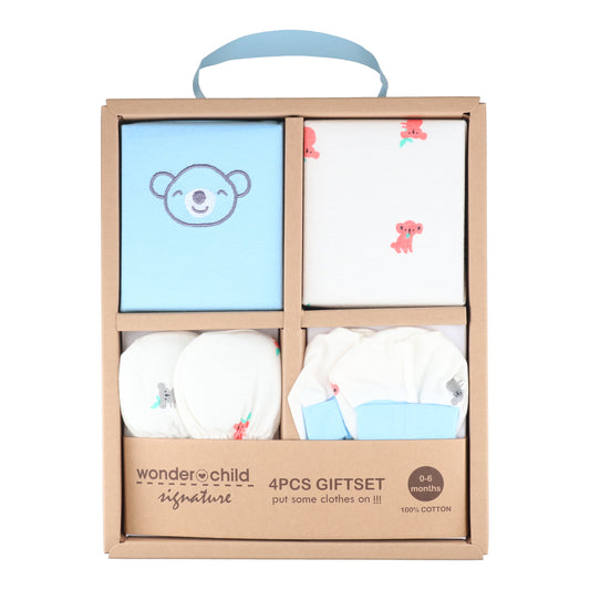 Wonderchild 4 Pieces Set Baby Boy Gift Hamper